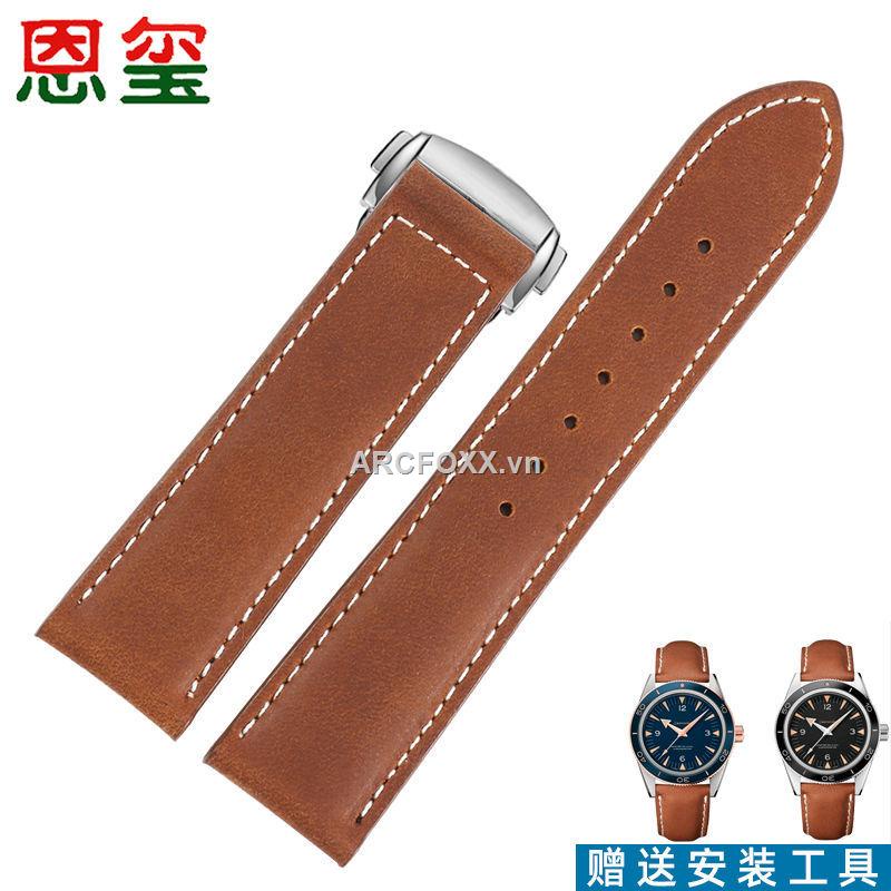 Dây đeo thay thế chất liệu da cho đồng hồ thông minh Omega Seamaster 300 150 Helmsman Seiko No. 5