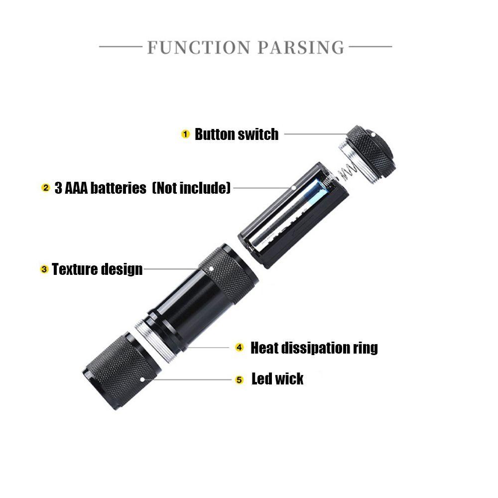 Đèn Pin Chiếu Tia UV 9 LED Bằng Hợp Kim Nhôm