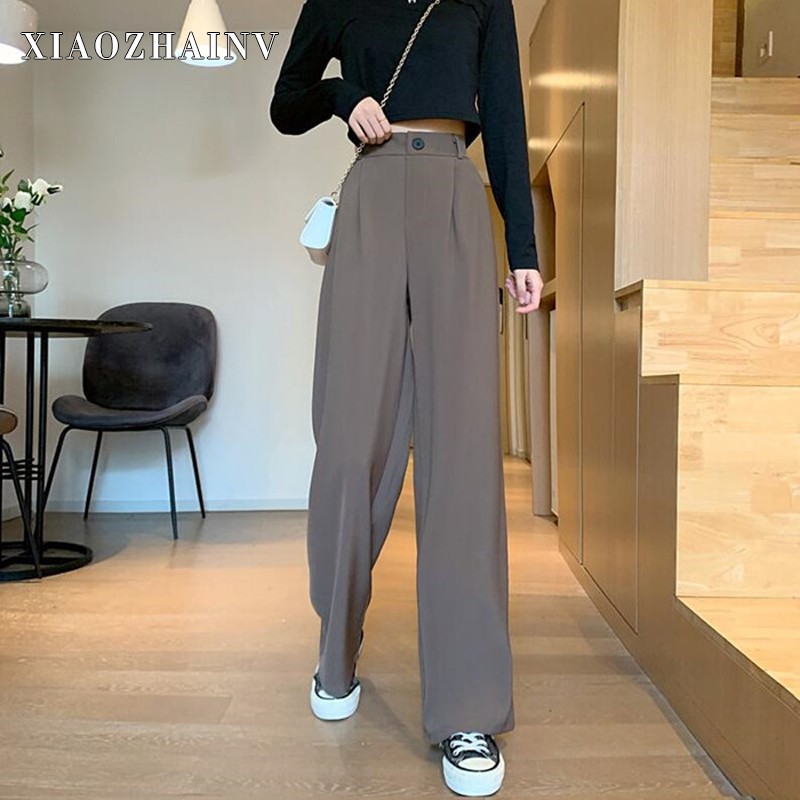 Xiaozhainv Quần Dài Lưng Cao Ống Rộng Phong Cách Hàn Quốc | BigBuy360 - bigbuy360.vn