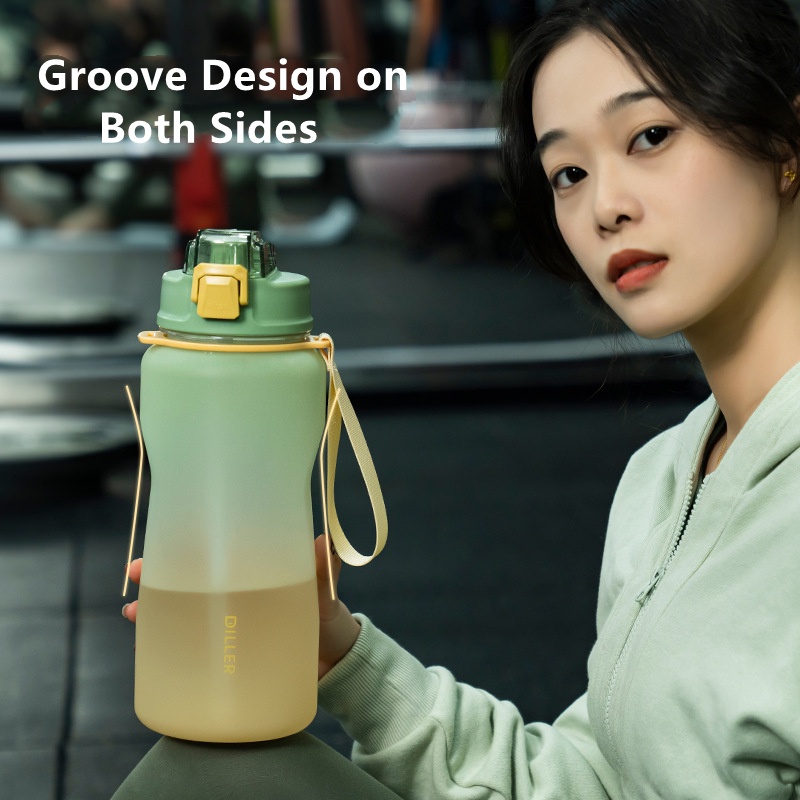 Diller Bình nước thể thao Diller D72 không chứa BPA dung tích 1 gallon có ống hút 2200/3860ml