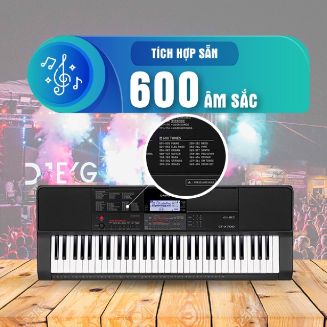 Đàn organ Casio CTX-700(ảnh thật phía sau)kèm nguồn CHÍNH HÃNG