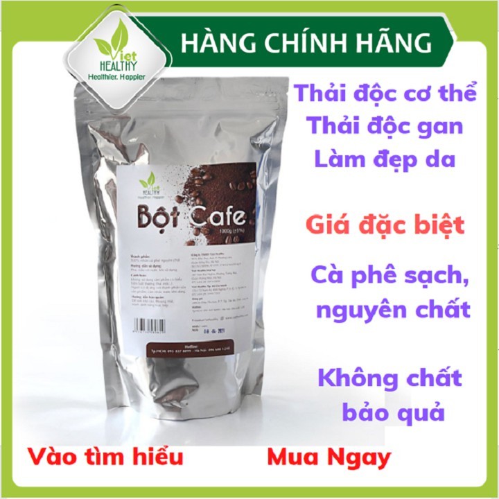 BAO BÌ MỚI Bột cà phê hữu cơ thải độc đại tràng Viet Healthy túi 1kg Tiết thumbnail