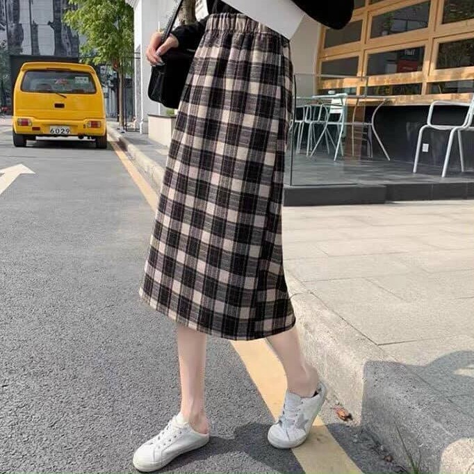 [ Mã FAMAYWA giảm 10K đơn 50K] Chân váy dạ caro quảng châu - Dorita Boutique