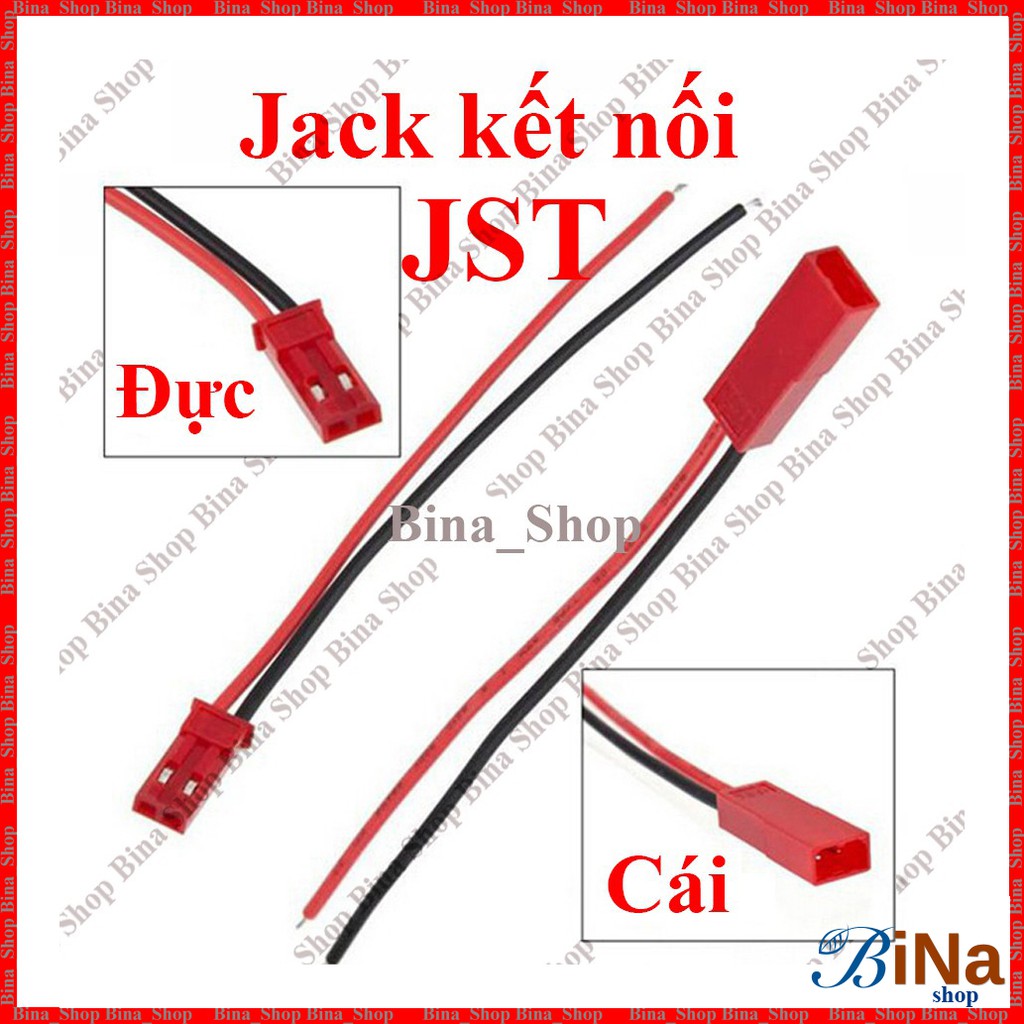 Cáp JST 10cm/15cm đầu tráng thiếc, Cáp JST 2P đực/cái tự chọn