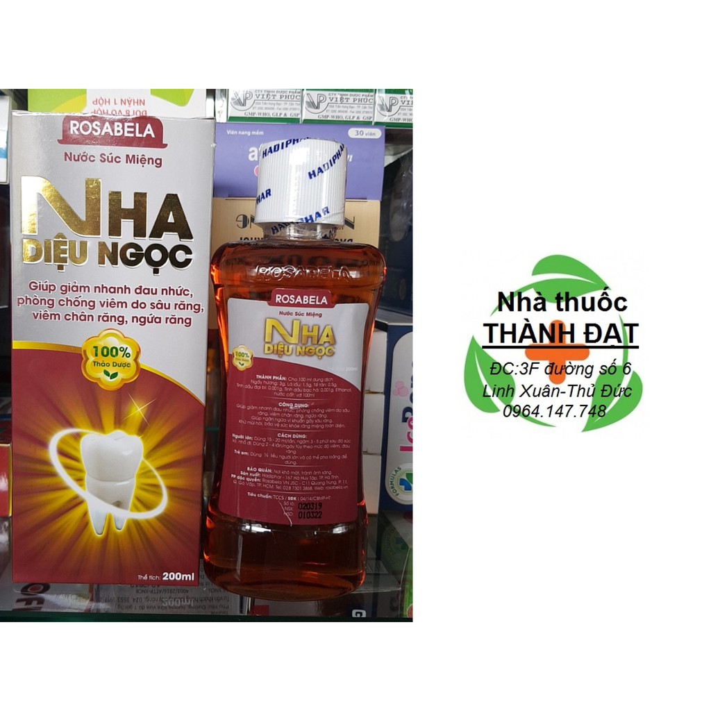 Nha diệu ngọc nước súc miệng chống sâu răng chai 200ml