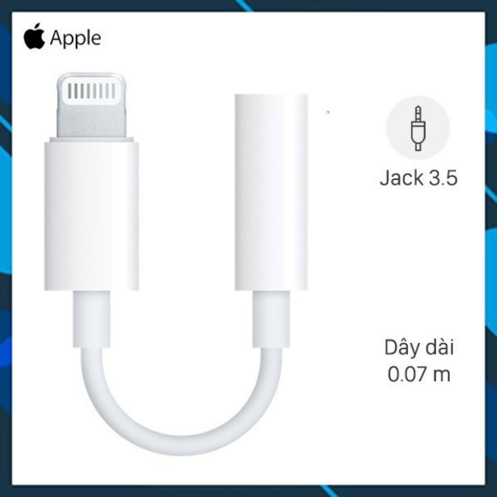 Jack chuyển đổi lightning sang tai nghe 3.5 dành cho iPhone 7, 7plus, 8, 8plus , X ,XsMax Chính Hãng - Bảo Hành 1 năm