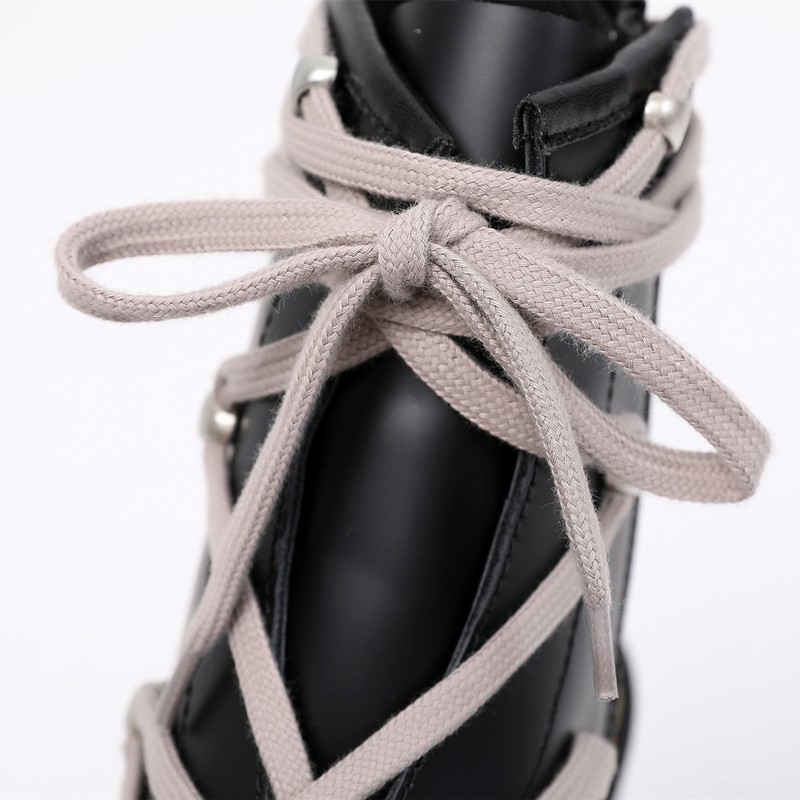 Giày bốt martin bằng da thật đế bằng thời trang đi mô tô cho nam và nữ