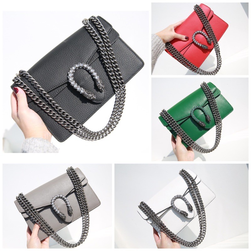 Túi G..G sz 24cm chất da thật khoá gắn đá fullbox ( ib shop chọn màu)