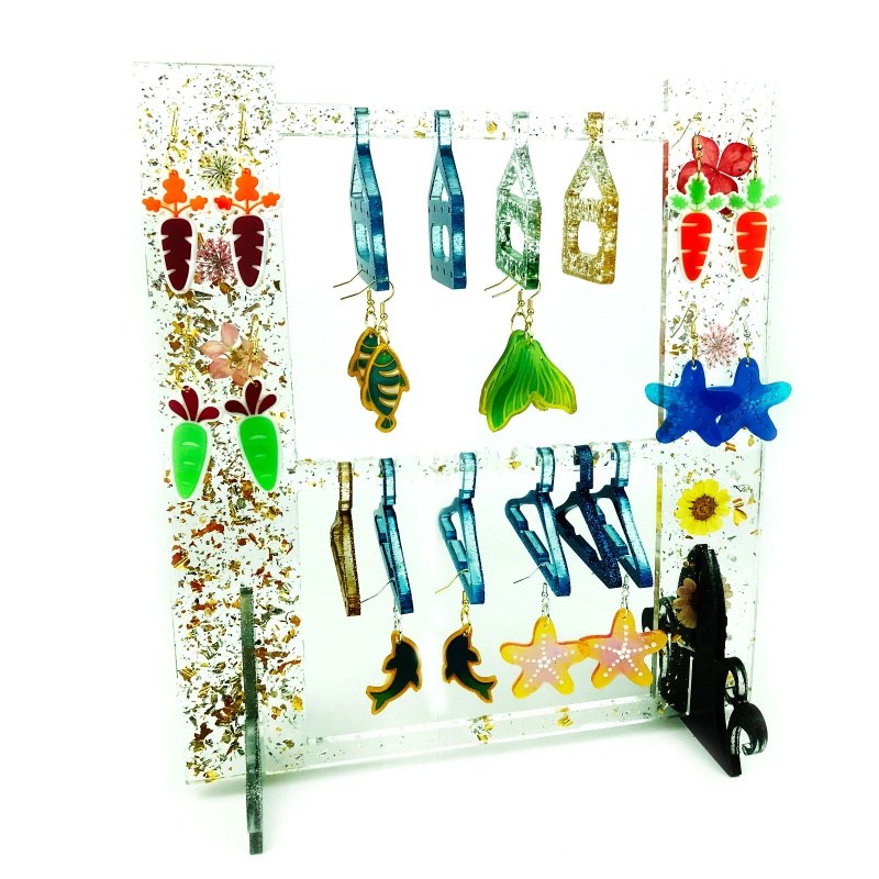 Set 2 Khuôn Silicon Làm Giá Đỡ Bông Tai Tiện Dụng