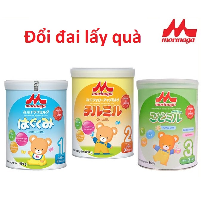 Sữa Morinaga hộp 850g cho bé chính hãng, đổi đai lấy quà