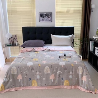 Chăn hè tencel hoạ tiết xinh xắn kích thước 2mx2m3 bông tơ tằm mềm mịn