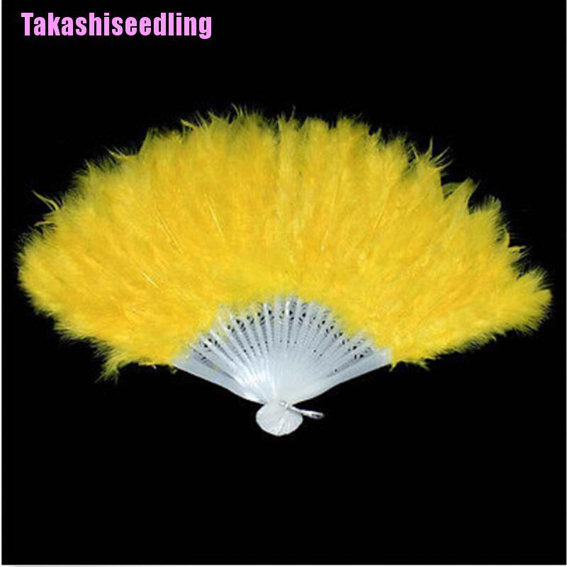 Quạt lông vũ xếp nếp với 9 màu tùy chọn