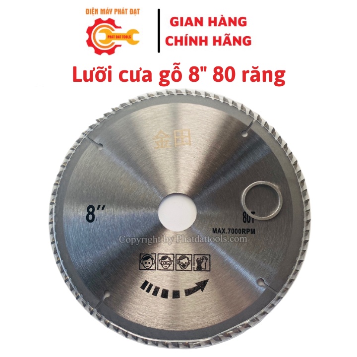 Lưỡi Cưa Đa Năng 8 Inch 80 Răng Chuyên Dụng Lắp Cho Máy Cưa Bàn XINNADA-JIFA-Lỗ Cốt 25.4-30mm