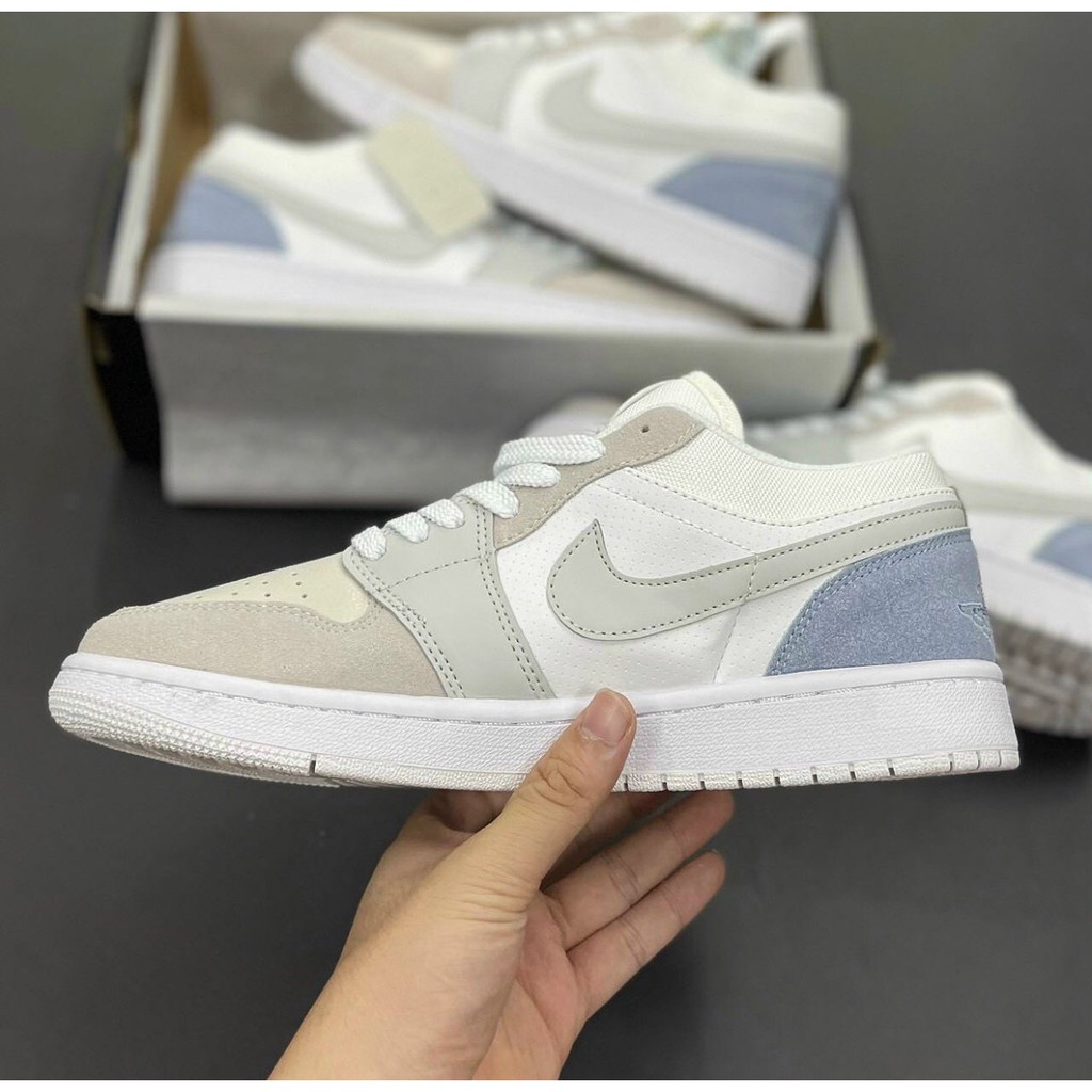 Giày JD1 low thể thao JORDAN 1 PARIS màu xám xanh cổ thấp snaeker Hot trend nam nữ