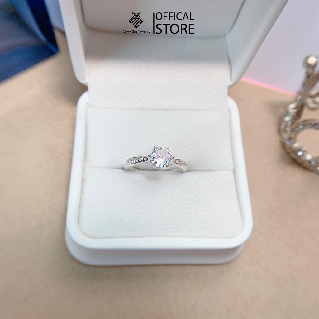 Nhẫn ổ hoa 6 chấu xinh xắn, chất liệu bạc ta - MyyChu Jewelry
