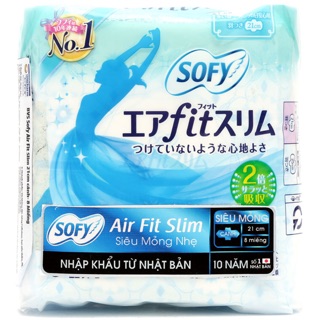 BĂNG VỆ SINH SOFY AIR FIT SLIM SIÊU MỎNG CÁNH 21CM 8 MIẾNG