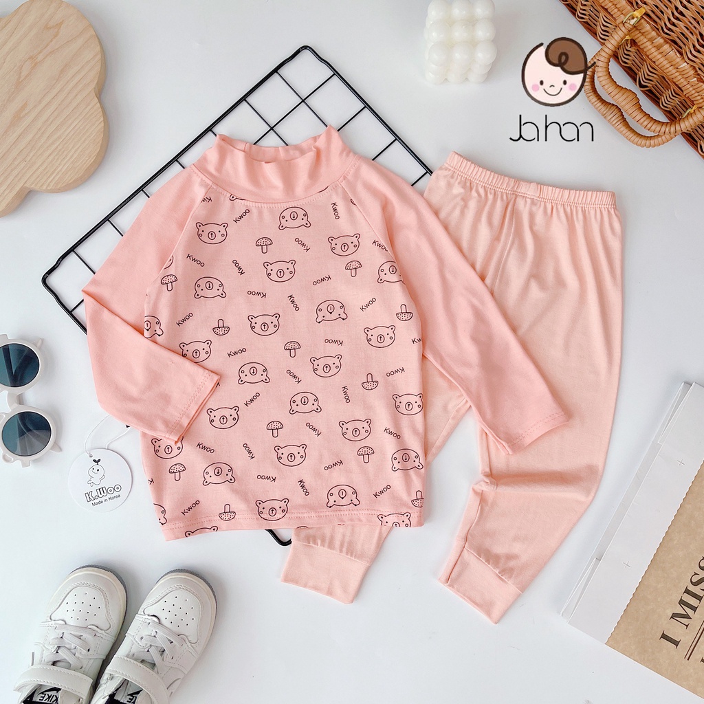 [Bé 7-19kg] Bộ dài tay thun lạnh cổ cao 3cm mềm mịn mát cho bé trai , bé gái từ 7-19kg [ HÀNG LOẠI 1]