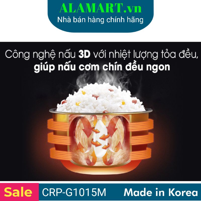 Nồi cơm Áp suất Điện tử CUCKOO CRP-G1015M 1.8L (MADE IN KOREA) dùng cho 4 - 8 người ăn 1 kg gạo