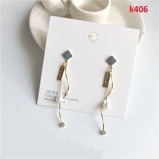 Mayconner Khuyên tai nữ bông tai sợi dài đính charm k406
