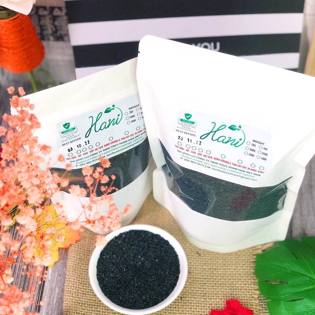 500g Mè Đen Hữu Cơ Sống Nấu Sữa, Làm Bánh, Nấu Chè  Kho sỉ dinh dưỡng HANI Healthy Food