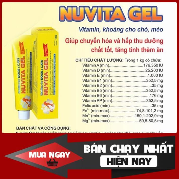 Gel dinh dưỡng Nuvita Gel 120g bổ sung vitamin, khoáng cho chó mèo