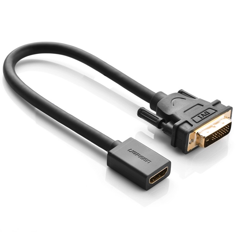 Cáp Chuyển DIV 24+1 Sang HDMI âm UGREEN 20118 - DVI To HDMI - Hàng Chính Hãng