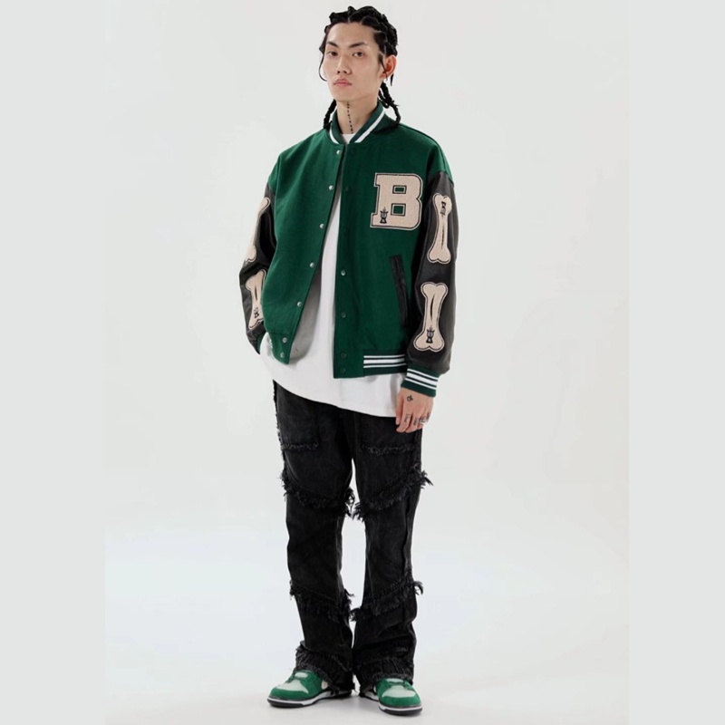 Áo Khoác Bóng Chày Dáng Rộng Áo KhoáC Nữ Form Rộng Áo KhoáC Nam In Họa Tiết Phong Cách Hip Hop Áo Mỹ Cá TíNh Cho Nam Bomber Áo Khoác Phong Cách Hàn Quốc