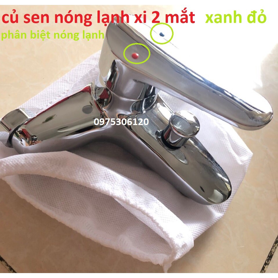 [HÀNG ĐÚC] Củ Sen Tắm NÓNG LẠNH N2004 Fotar chất liệu đồng thau mạ crome củ 2 mắt, lớp xi dày 5 lớp, hàng nước mạnh