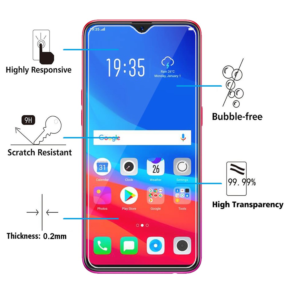 Kính Cường Lực OPPO Full Mã Trong Suốt Chống Trầy Xước - Miếng Dán màn Hình OPPO A3S/ A5S/ A7/ F9/ F11/ F11 PRO