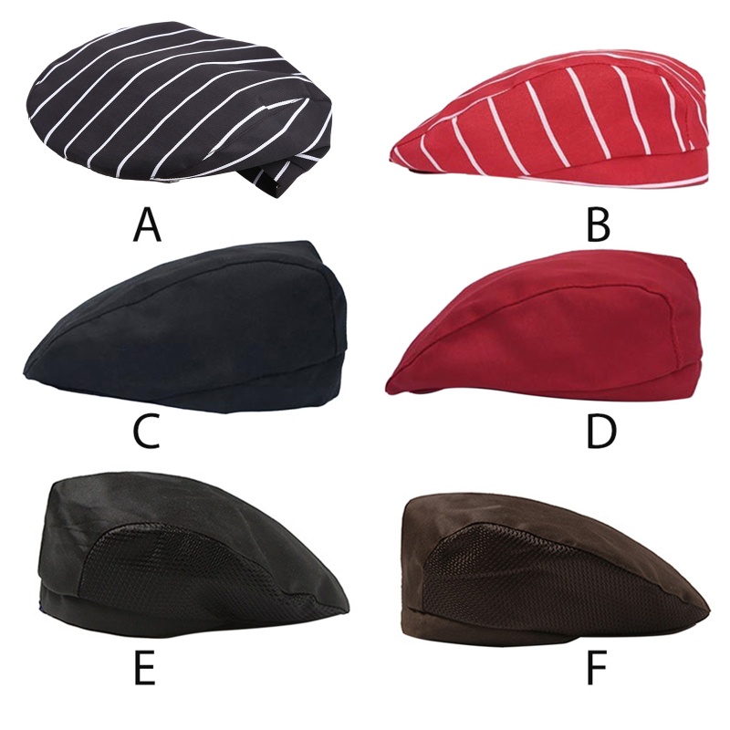 [seve *] Mũ Đầu Bếp Màu Trơn Bằng Cotton Thoáng Khí Cho Nam Và Nữ