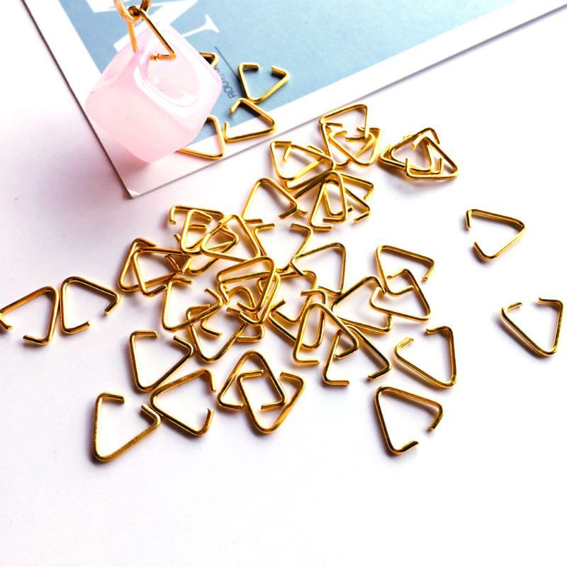 Set 100 Khuyên Sắt Hình Tam Giác 18 Thước Làm Trang Sức