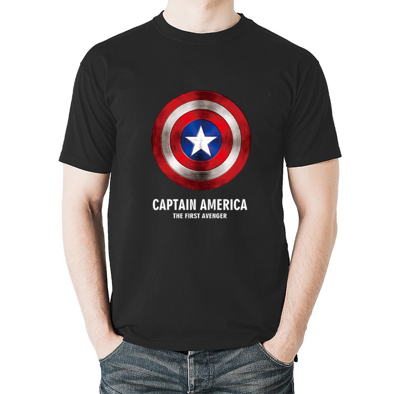 Áo Thun Tay Ngắn In Hình Khiên Captain America Cá Tính Hợp Thời Trang Cho Nam