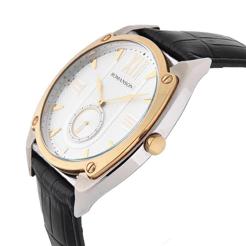 Đồng hồ Romanson Men Watch Sport TL1272JMCWH nam máy Thụy Sĩ, chống nước, dây da cao cấp chính hãng