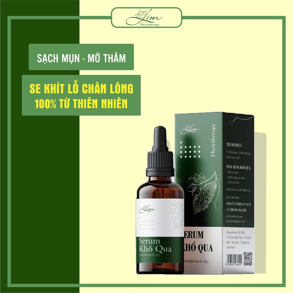 Serum Khổ Qua, Mướp Đắng Handmade Lim Farm - 100% Nguyên Chất - Giảm Mụn, Sáng Da, Chăm Sóc Da Mặt Hiệu Quả