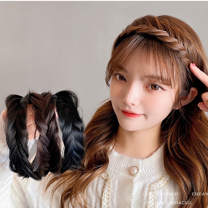 Băng Đô Kiểu Tóc Giả Thắt Bím Thời Trang Cho Nữ