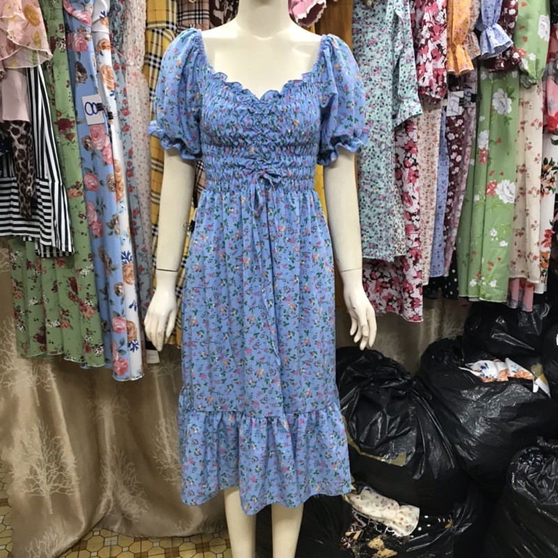 Váy thiết kế maxi freesize vải lụa mát không nhăn dành cho khách tùe 40kg tới 70kg, váy bầu mặc Ok - xưởng may Ái Nhi | BigBuy360 - bigbuy360.vn