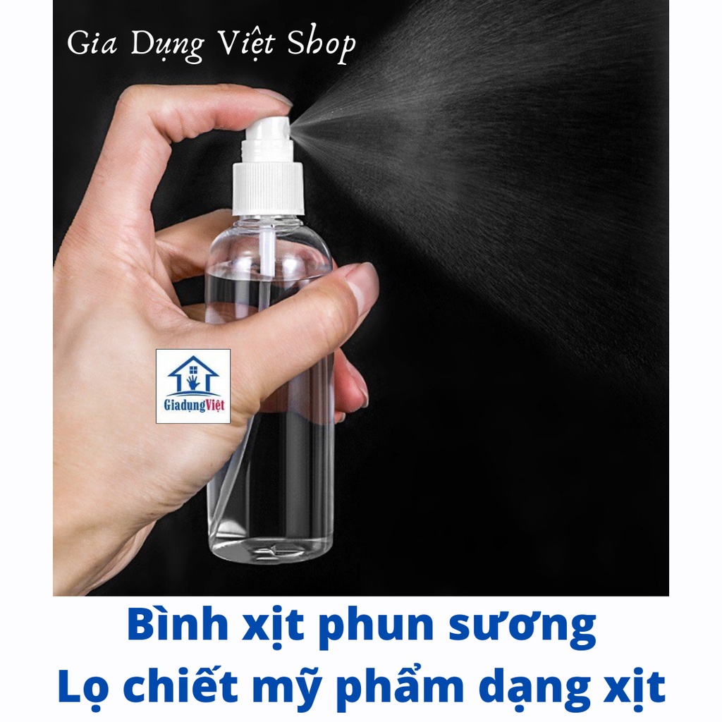 Lọ Chiết Mỹ Phẩm Nước Hoa, Bình Xịt Phun Sương Trong Suốt 50 ml - 80 ml Nhỏ Gọn Tiện Lợi