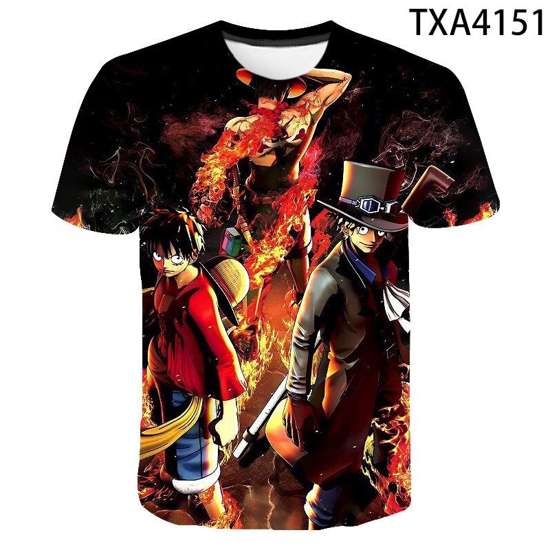 Áo Thun Tay Ngắn In Hình Nhân Vật Luffy Trong One Piece 3D Cỡ Lớn 6XL Thời Trang Mùa Hè Cho Nam Và Nữ
