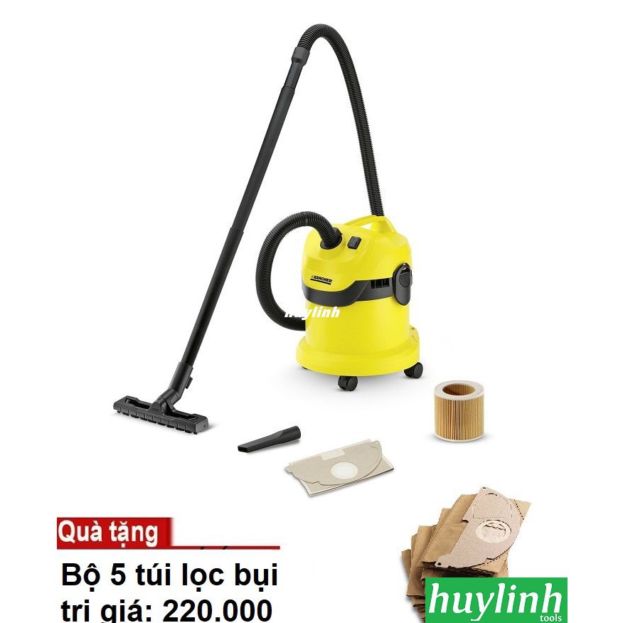 Freeship Máy hút bụi Khô và Ướt Karcher WD2 Cartridge - Tặng kèm bộ 5 túi lọc bụi giá 220.000