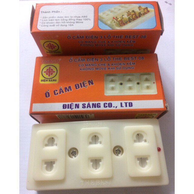 Ổ Căm 3 Lổ loại Tốt hộp cam  - cb265