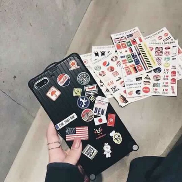 Ốp Iphone Vali kèm sticker