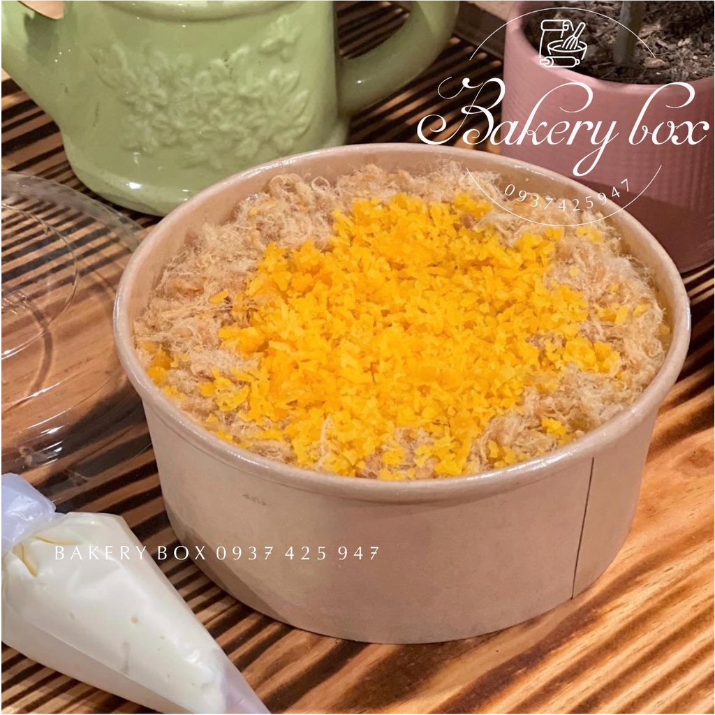 50 Tô Giấy Tròn Nâu Kraft 1000ml Nướng Bánh Bông Lan Trứng Muối
