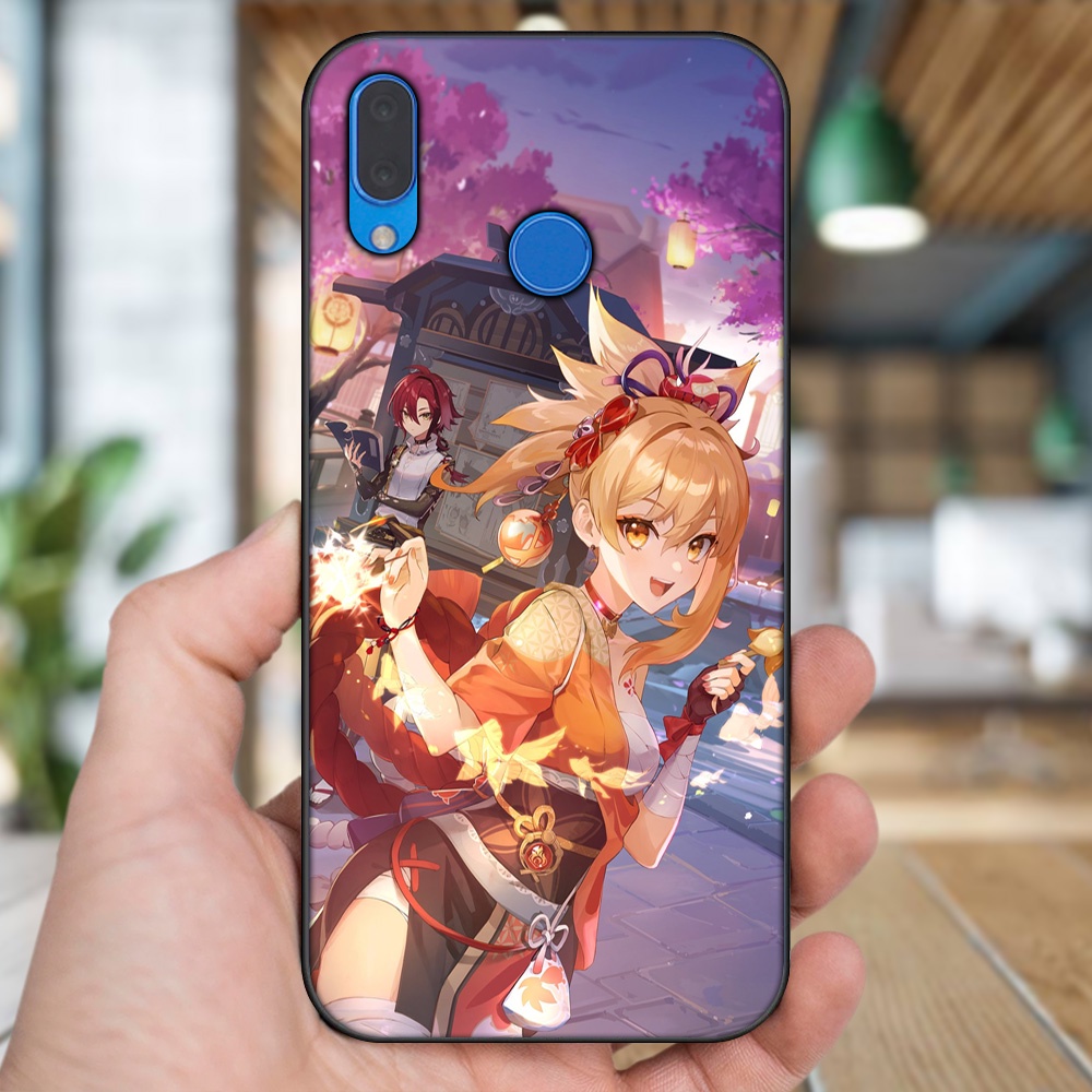 Ốp lưng Huawei Nova 3, Nova 3i, Nova 3e, P20 Lite viền đen in hình Yoimiya Genshin Impact