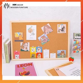 Bảng ghim gỗ bần,ghim tài liệu HM DECOR bảng Note treo tường dán ghi chú, thông báo, tranh ảnh