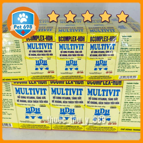 Bcomplex HDH 100ml Cung cấp các vitamin nhóm B thiết yếu, nâng cao sức đề kháng, tăng cường tiêu hóa PET-698