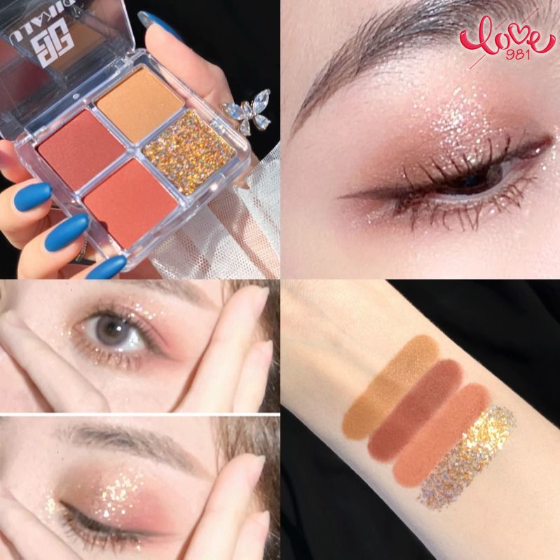 (hàng Mới Về) Bảng Phấn Mắt 4 Màu Sắc Ánh Nhũ Lấp Lánh Trang Điểm Cho Người Mới Bắt Đầu | BigBuy360 - bigbuy360.vn