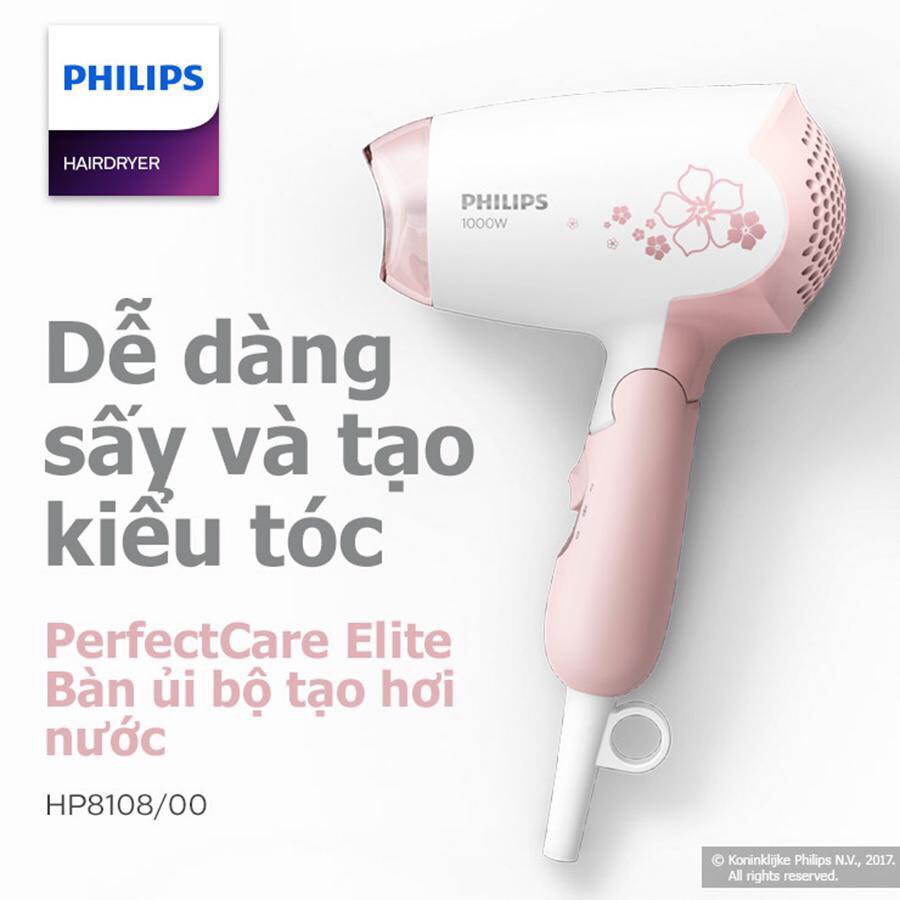 Máy Sấy Tóc Du Lịch Mini Philips HP8108/00 - Hàng Chính Hãng - Bảo hành 24 tháng