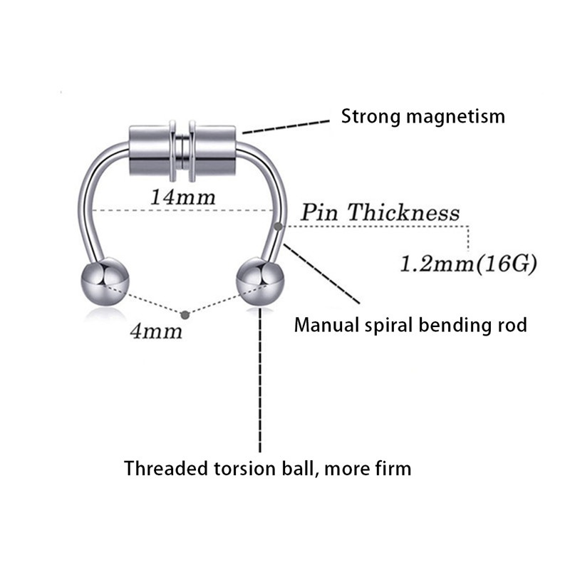 Khuyên Xỏ Mũi Giả Từ Tính Thời Trang Dành Cho Nam Và Nữ