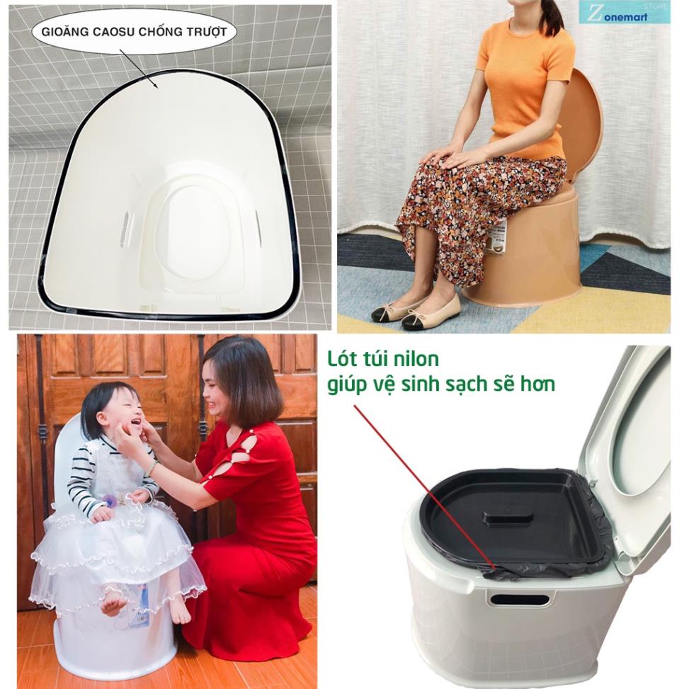 Bô vệ sinh trong nhà cho người già bà bầu trẻ em B088 bồn cầu di động người lớn