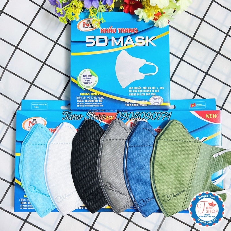 Set 50 cái khẩu trang 5D Famapro Nam Anh - 5 hộp x 10 cái